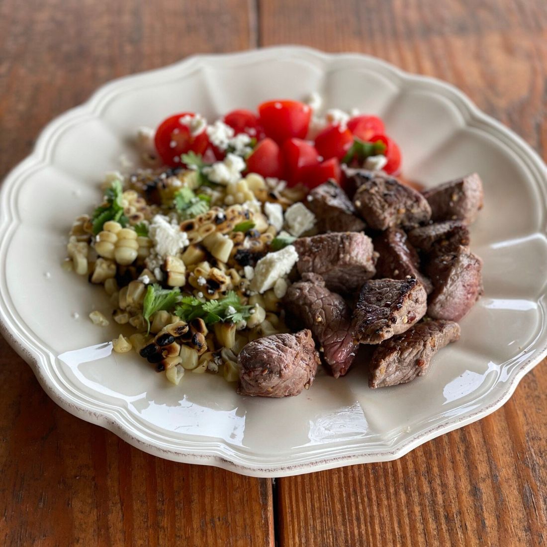 Sirloin Tip Kabobs and Corn Salad