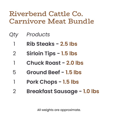 Riverbend Cattle Co. Carnivore Meat Bundle